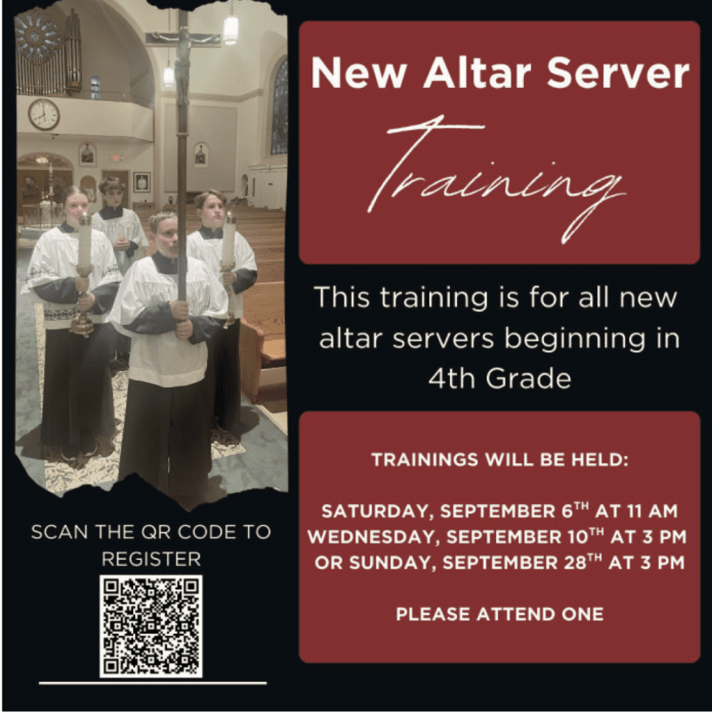 New altar server training in September