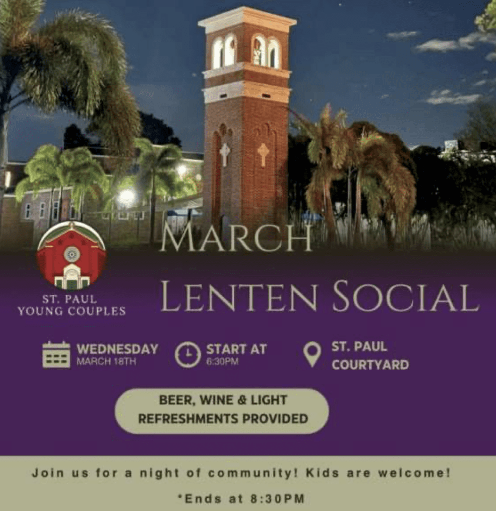 Young Couples Social Wednesday, March 18